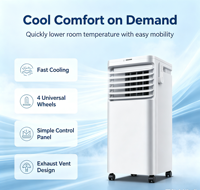 Climatiseur portable domestique Airwens 7000 BTU/h, électrique, faible bruit, économie d'énergie, refroidissement uniquement, 298 pieds carrés Auto-nettoyant