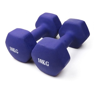 Mancuerna de Fitness KWO, Personalizada, para Levantamiento de Pesas en Casa, Colorida, Rosa, Roja, Azul, para Mujer, Redonda, Hexagonal, de Hierro y Neopreno, 10 kg - Product Image 5
