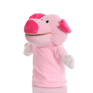 Marioneta de mano de animales súper suave personalizada, oso para aliviar el estrés de los niños, juguetes de peluche, técnica lavada, relleno de algodón PP para bodas - Product Image 5