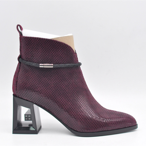 Bottes Chelsea <span class=keywords><strong>à</strong></span> talon épais et bout pointu en cuir véritable pour femmes, respirantes et personnalisées, fabriquées par le <span class=keywords><strong>fabricant</strong></span> - Product Image 1