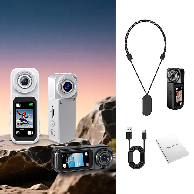 4K A75 Action Camera Touch Screen Sports Mini Cam Magnetic Hanging Hands Free First View WiFi Closely Connection Riding Dash Cam