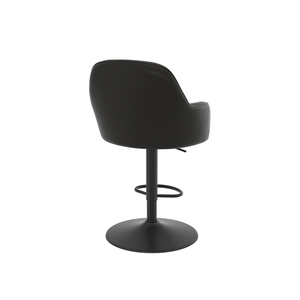 Şık Ayarlanabilir Yükseklikli Döner Bar Taburesi Birinci Sınıf Deri Minderli Kolçaklar Dayanıklı Yapı Mutfak İçin - Product Image 6