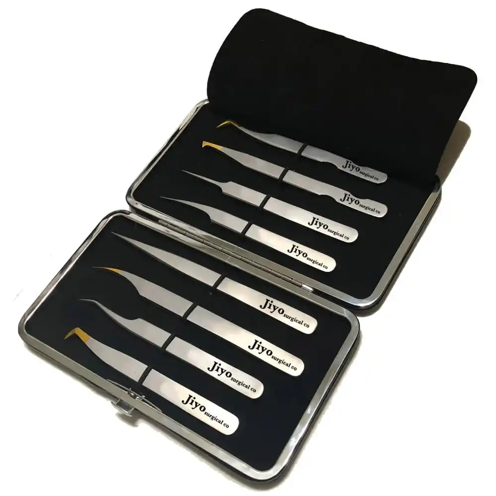 Hot Sales CE ISO Approved Russian Volume Eyelash Extension Tweezers Great Quality Beauty Tweezers By Jiyo Surgical co