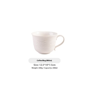 Service de vaisselle en céramique 2025 en dentelle française, bord floral en relief, bordure dorée, comprenant bol à soupe et bol à riz, kit de tasses pour la maison et la restauration, vente en gros - Product Image 6