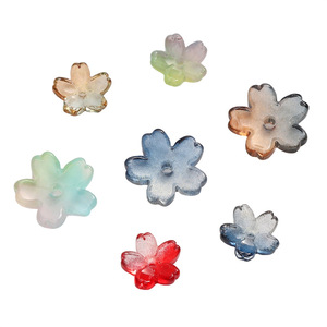 Perles en verre de 11 mm à motif fleur de cerisier, couleur dégradée, accessoires de bijouterie pour la fabrication de bijoux DIY (bracelets, boucles d'oreilles, etc.) - Product Image 4