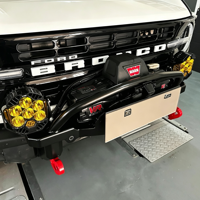 Plaque de montage de treuil robuste en acier Q235, finition mate thermolaquée, pour Ford Bronco 2021-2024, amélioration tout-terrain 4x4, support dissimulé