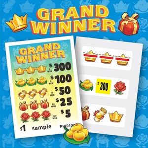 Billets de jeu à gratter avec design de style jeu, billet à trois sceaux, impression numérique, papier multicouche, taille personnalisée, logo - Product Image 2