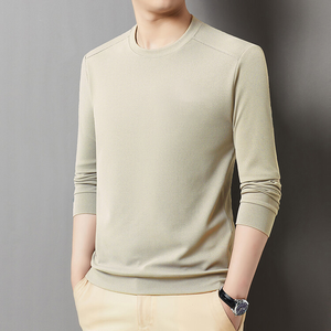 Men's pure cotton basic T-shirt, comfortable, breathable, casual long-sleeved. - Product Image 4