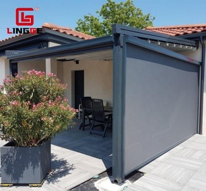 Tenda <span class=keywords><strong>da</strong></span> <span class=keywords><strong>Sole</strong></span> Elettrica Pieghevole in PVC per Giardino Villa, Resistente al Vento, con Tapparella <span class=keywords><strong>Avvolgibile</strong></span>, Gazebo Leggero in Alluminio 5x6m 5x7m - Offerta Imperdibile - Product Image 1