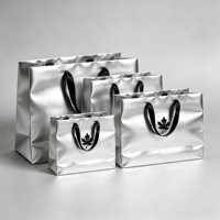 Sacs en papier argentés brillants en gros à prix abordable, sacs en papier argentés personnalisés avec logo, sacs pour vêtements
