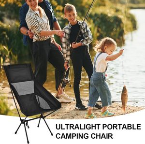 Chaise <span class=keywords><strong>de</strong></span> camping pliable d'extérieur portable, capacité <span class=keywords><strong>de</strong></span> charge <span class=keywords><strong>de</strong></span> 130 kg, dossier, pêche, croquis, plage, chaise <span class=keywords><strong>de</strong></span> lune - Product Image 3