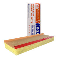 Aislamiento de Fibra de Vidrio con Revestimiento de Papel Kraft, Estándar ASTM E84 UL723, para el Mercado Americano, R22 6'', A1, Ignífugo, Insonorizante