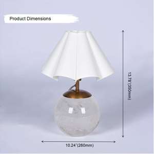 High-End Creative Farmhouse Style Glass Fabric <b>Bedside</b> Lamp Luxury Decorative <b>Table</b> Lamp for Hotel Living Room Dining Room - Product Image 5