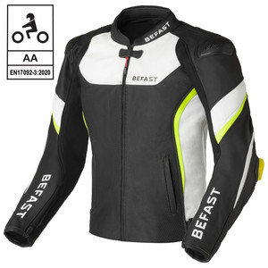 Befast INTERLAGOS CE Black White Yellow motorcycle <b>racing</b> <b>jacket</b> S - Product Image 1