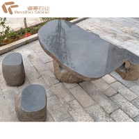 Meubles de table et chaises de jardin en granit
