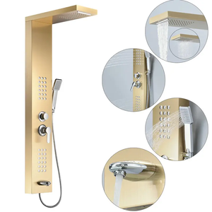 Nouveau Panneau <span class=keywords><strong>de</strong></span> <span class=keywords><strong>Douche</strong></span> Mural Multifonctionnel Moderne 2026 avec Pommeau Carré et Robinet Cascade Pluie à Levier Unique - Product Image 1