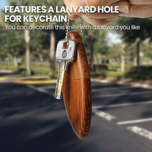 Cuchillo Plegable Mini con Mango de Madera para Uso Diario, Cuchilla Pequeña de Acero Inoxidable, Herramienta de Bolsillo EDC, Gadget Práctico para Tareas de Corte Rápido - Product Image 6