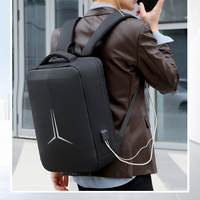 Ransel Laptop Pintar USB Tahan Air Unisex dengan Rangka Eksternal, Ergonomis, Cangkang Keras, Bahan Oxford, Penutup Ritsleting, 20-39L