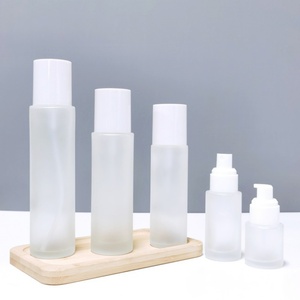 Ensemble de flacons de lotion en verre givré écologiques, flacons pulvérisateurs, crème cosmétique pour l'emballage des soins de la peau - Product Image 6