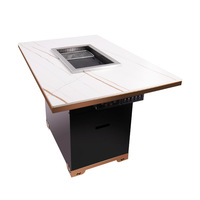 Barbecue à gaz de table coréen sans fumée en acier inoxydable avec système d'échappement, facile à assembler et à nettoyer pour un usage domestique commercial