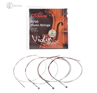 Alice A705 Jeu de cordes pour violon Noyau en acier inoxydable avec enroulement Ni-Fe 4 cordes pour 4/4,3/4,1/2,1/4,1/8
