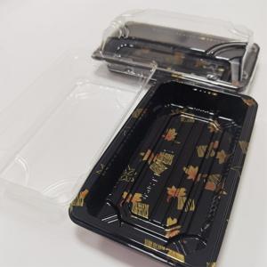Rectangle noir PET récipient de stockage des aliments boîte de plateau de Sushi à emporter pour chocolat bonbons gâteau Cookie Sandwich blister traité - Product Image 4