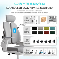 Chaise de bureau ergonomique professionnelle à dossier double, rotative à 360°, avec support lombaire renforcé et dossier ergonomique pour le soutien de la colonne vertébrale
