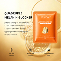 Masque en tissu à la vitamine C éclaircissant pour peaux ternes et jaunâtres, à l'acide kojique, visage et nez, 25 ml, OEM, marque privée