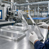 Cadre d'affichage LCD en alliage d'aluminium sur mesure, bordure brossée argentée de précision pour thermostat et régulateur de température