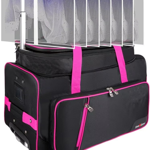 Free Sample Dance <b>Travel</b> <b>Bag</b> <b>with</b> Garment Rack Customized Large Capacity Portable Rolling Dance <b>Bag</b> <b>with</b> <b>Wheels</b> Duffel Luggage - Product Image 1