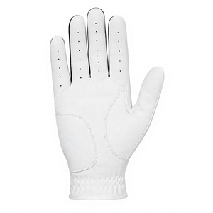 Gant de golf en cuir véritable de haute qualité, aspect cuir blanc, panneaux noirs, design respirant pour une meilleure adhérence, fermeture auto-agrippante, unisexe - Product Image 5