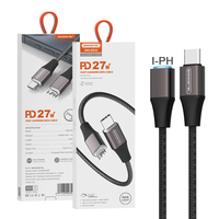 Kabel Pengisian Cepat Somostel SMS-BW24 C-C 60W/C-IPH 27W & Transfer Data Kecepatan Tinggi dengan Lampu LED Pengisian Daya