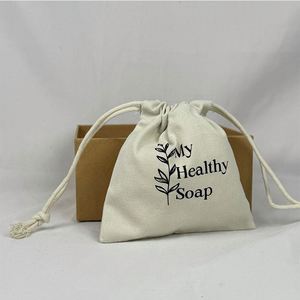 100% Organic Cotton Drawstring Bag Biodegradable Natural Color Pouch Bag - Product Image 4