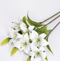 Fleur artificielle de lys à longue tige - Style moderne, plastique écologique, décoration d'intérieur durable pour Noël et le Nouvel An