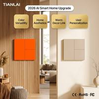 TianLai série M8 1Gang 2 Gang 3 Gang 4 Gang panneau en aluminium Tuya Zigbee gradateur de lumière intelligent