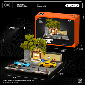 Escena arquitectónica en miniatura 1:64: estudio <span class=keywords><strong>de</strong></span> autobús <span class=keywords><strong>de</strong></span> la <span class=keywords><strong>Academia</strong></span> <span class=keywords><strong>de</strong></span> Arte con luces, fotografía macro <span class=keywords><strong>de</strong></span> calles y carreteras en miniatura - Product Image 4