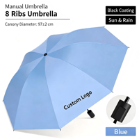 Parapluie pliant promotionnel d'usine avec logo personnalisé, revêtement noir, imperméable, 3 plis, cadeaux d'affaires promotionnels