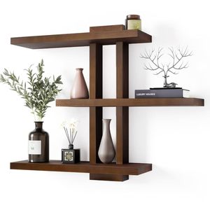 Wooden <b>wall</b>-<b>mounted</b> storage rack, bathroom floating wooden <b>shelf</b>, corner <b>wall</b> storage rack, living room wooden <b>shelf</b>, solid - Product Image 1