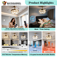 Ventilateur de plafond rétractable en cristal de 42 pouces, style rétro américain, avec lumière LED et moteur en cuivre, idéal pour salle à manger, salon et chambre à coucher – Vente directe usine