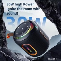Haut-parleur TWS sans fil étanche ZEALOT M1 30W Power Portable Outdoor avec lumière RVB prend également en charge le double appariement