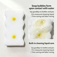 Esponja de Limpieza Ergonómica Ondulada de Melamina Nano con Espuma Incorporada, Estropajo Multiusos para Limpieza Diaria del Hogar