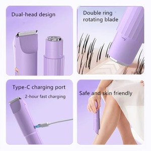 Depiladora Eléctrica 2 en 1 para Mujer, Depiladora de Doble Cabezal, Recortadora de Bikini, Depiladora Corporal, Maquinilla de Afeitar Portátil para Cuerpo y Rostro - Product Image 2