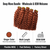 350 mèches de cheveux humains indiens bruts bouclés profonds couleur gingembre-orange, extensions de tissage Remy à cuticules intactes, double tirage