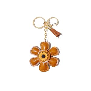 Online Wholesale Cute Cartoon <b>Personalized</b> Ins Pu Leather Sunflower <b>Keychain</b> for Bag Pendant and Creative Gift - Product Image 3