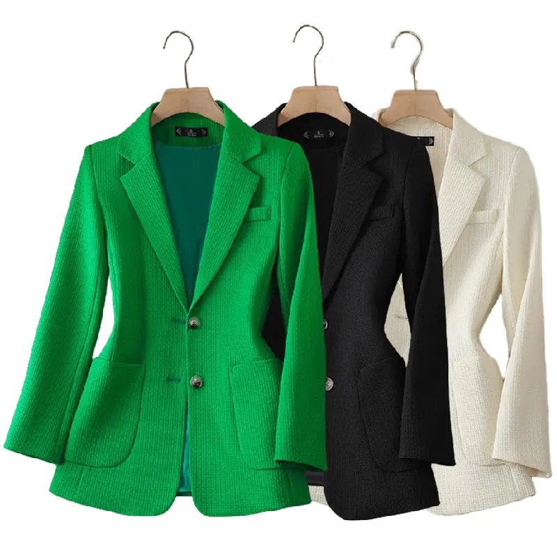 LANY8377 Alta Qualidade Outono Ternos das Mulheres de Manga Longa Ladies Office Business Suit Desgaste Formal Mulheres Blazer Jacket