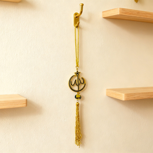 642189 Decorazione Islamica per Ramadan ed Eid, Pendente Ornamentale Piccolo in Metallo Dorato <span class=keywords><strong>con</strong></span> Design a <span class=keywords><strong>Mezzaluna</strong></span> e <span class=keywords><strong>Stella</strong></span>, Nappa <span class=keywords><strong>con</strong></span> Perline di Cristallo Impermeabile - Product Image 3