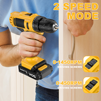 Ensemble de perceuse sans fil sans clé 20V avec tournevis électrique Mini moteur brossé à vitesse variable pour bricolage Batterie de source d'alimentation d'entrepôt européen