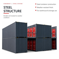 FOREMOST Conteneurs de stockage modulaires professionnels 40HC, étanches, pliables, en acier, pour usage commercial, design moderne