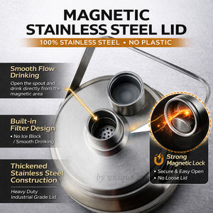 Grande gourde isotherme 128 oz en acier inoxydable, conteneur d'eau robuste pour le travail extérieur, le camping, la ferme, l'hydratation, OEM - Product Image 4