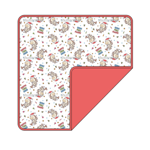 Couverture d'emmaillotage classique en bambou pour bébé, motif pain d'épices, renne, flocon de neige, houx, double face, pour nourrisson - Product Image 5